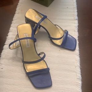 Ann Marino blue leather heeled sandals